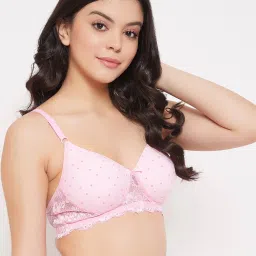 Clovia Baby Pink Non Wired Padded T-Shirt Bra image 3