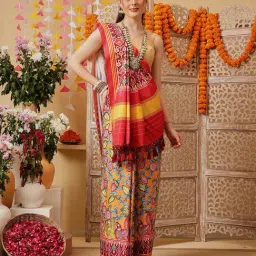 Silk Land Kalamkari With Traditional Patola Printed Sarees image 3