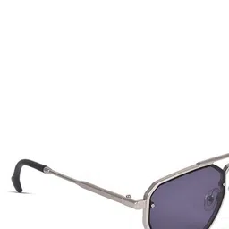 SPADEACES Unisex Black Lens & Silver-Toned Aviator Sunglasses with image 3