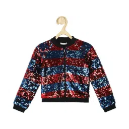 Peter England Kids Red & Navy Embellished Full Sleeves Jacket-picture-38