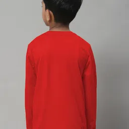 Friskers Boys Red 2 V-Neck Raw Edge T-shirt image 3