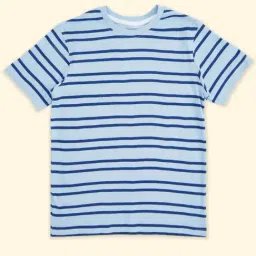 Pantaloons Junior Boys Blue Cotton Striped T-Shirt-picture-12