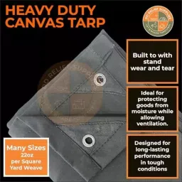 DDRS Canvas Tarp Tarpaulin (Tripal) ‎‎Assorted 550 GSM & 9.14 x 7.32 m (‎30 x 24 ft) Size, DDRSCT550-30X24 image 2
