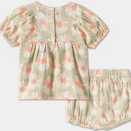 R&B Girls Floral Printed Pure Cotton Top With Shorts image 5