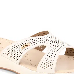 pelle albero Women Open Toe Flats with Laser Cuts image 2