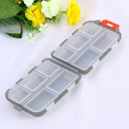 VATTU Double Layer Pill Organizer Pill Case with 10 Compartments Portable Mini Travel Pills Box Medicine Carry Box Seal Storage Container Holder for Outdoor Camping Home Travel (Grey) image 3