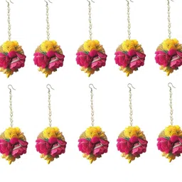 divyakosh Flower Maang Tikka Jewellery Set for Women- Wedding | Marriage | Baby Shower | Haldi | Mehandi Party in Colour for Girls & Woman (Combo of 10) Mangtika Bridal Gals | Ladies (10) image 1