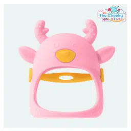 The Cheeky Kidzz Baby Soft Silicone Glove Cartoon Ear Shape Anti Drop Chewing Soothing Mitten Teethers Hand Pacifier Teething BPA Free (PINK)-picture-36