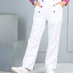 Cutiekins Woven Button Detailed Trousers - White-picture-15