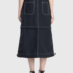 Bene Kleed A-Line Contrast Stitch Midi Skirt image 5