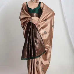 THREAD BOX Woven Design Zari Silk Blend Banarasi Saree-picture-19