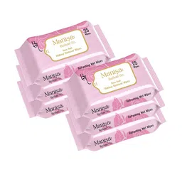 Manisa Beaute Co. Set Of 6 Rose Flush Makeup Remover Wipes - 25 Wipes Each-picture-21