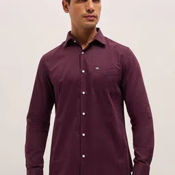 THE BEAR HOUSE Tailored Fit Spread Collar Pure Cotton Formal Shirt-image-37