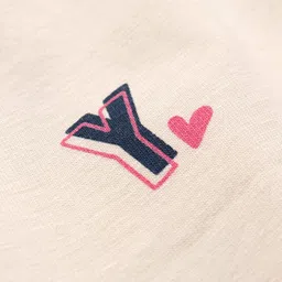 Doreme Single Jersey Knit Full Length Leggings with Alphabet Print - Light Pink image 3