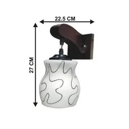 1ST TIME Black & White Printed Wood Abstract Shaped Shaped Wall Lamp image 2