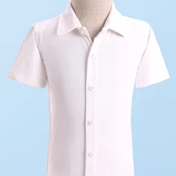 Babyhug Woven Full Sleeves Stripes 3 Piece Party Suit with Bow - Red & Navy Blue image 5