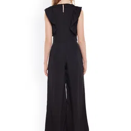 Belle Fille Black Wide-Leg Jumpsuit with Ruffle Detail image 3