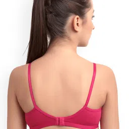 Floret Pack of 2 Magenta & Mustard Solid Non-Wired Non Padded T-shirt Bras image 3