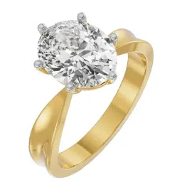 Emori 18k Yellow Gold & Diamond Oval Solitaire Engagement Ring-picture-10