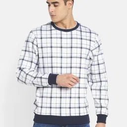 Octave White Round Neck Regular Fit Sweatshirt image 1