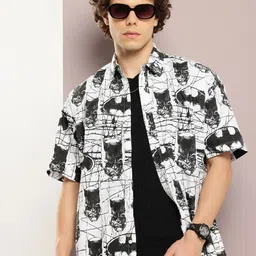 Kook N Keech Batman Pure Cotton Graphic Drop-Shoulder Sleeves Oversized Casual Shirt image 1