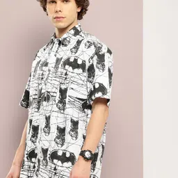 Kook N Keech Batman Pure Cotton Graphic Drop-Shoulder Sleeves Oversized Casual Shirt image 3