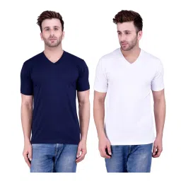 Weardo Navy & White Cotton T-Shirt image 1
