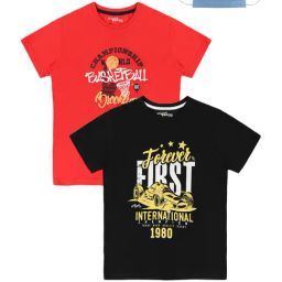 lil tomatoes Li'l Tomatoes Kids Red & Navy Cotton Printed T-Shirts & Mask - Pack of 2-picture-8