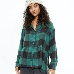 American Eagle Outfitters Green Checks Shirt-image-94
