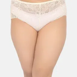 Curvy Love Beige Lace Hipster Panty-image-3