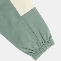 MINIKLUB Boys Green Solid Full Sleeves Jogger image 4