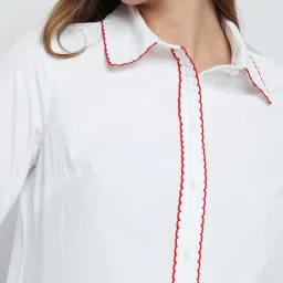 Vero Moda White & Red Cotton Shirt image 5