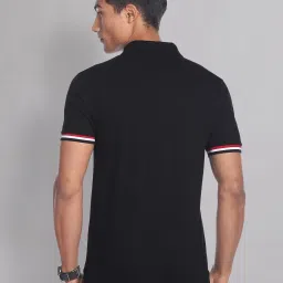AD by Arvind Black Slim Fit Polo T-Shirt image 2