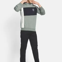 Octave Green Round Neck Regular Fit Sweatshirt image 5