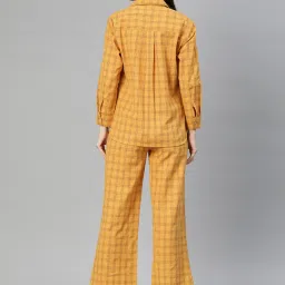 Cottinfab Yellow Cotton Checks Shirt With Trousers image 2