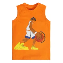 Miniklub Boys Orange Printed Regular Fit T-Shirt-picture-20