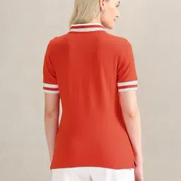 U.S. Polo Assn. Orange Graphic Print Polo T-Shirt image 2