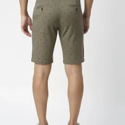 Dragon Hill Olive Green Slim Fit Printed Shorts image 2