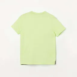 Fame Forever by Lifestyle Kids Lime Green Cotton Printed T-Shirt image 2