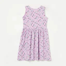 Fame Forever by Lifestyle Kids Lilac Cotton Printed Dress image 2
