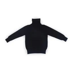 Baby Moo Kids Black Regular Fit Full Sleeves Sweater image 2