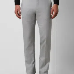 Van Heusen Grey Slim Fit Texture Trousers-picture-30