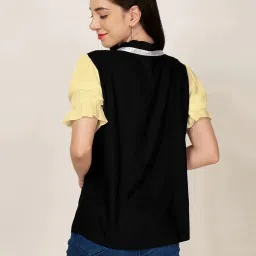 PATRORNA Black & Gold Regular Fit Top image 2