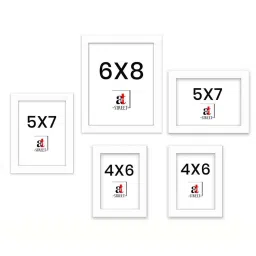 Art Street White Synthetic Pivot Wall Photo Frame - Set of 5 image 2