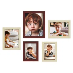 Art Street Brown Synthetic Pivot Wall Photo Frame - Set of 5 image 2