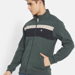 Octave Green High Neck Regular Fit Sweatshirt image 3