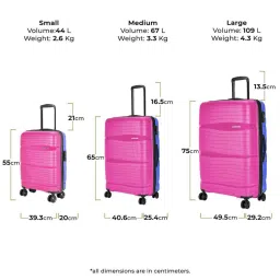 Nasher Miles Nicobar Hard-Sided Polypropylene Set of 2 Pink and Sky Blue Trolley Bags (65 & 75 cm) image 2