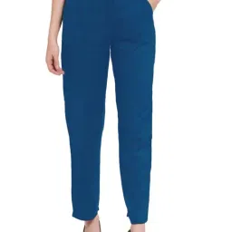 PATRORNA Blue Mid Rise Relaxed Fit Modern Trousers-image-10