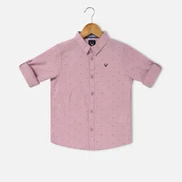 Allen Solly Junior Dusty Pink Printed Full Sleeves Shirt-image-1