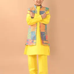 LilPicks Kids Multicolor Printed Full Sleeves Kurta, Pyjamas With Jacket-picture-11